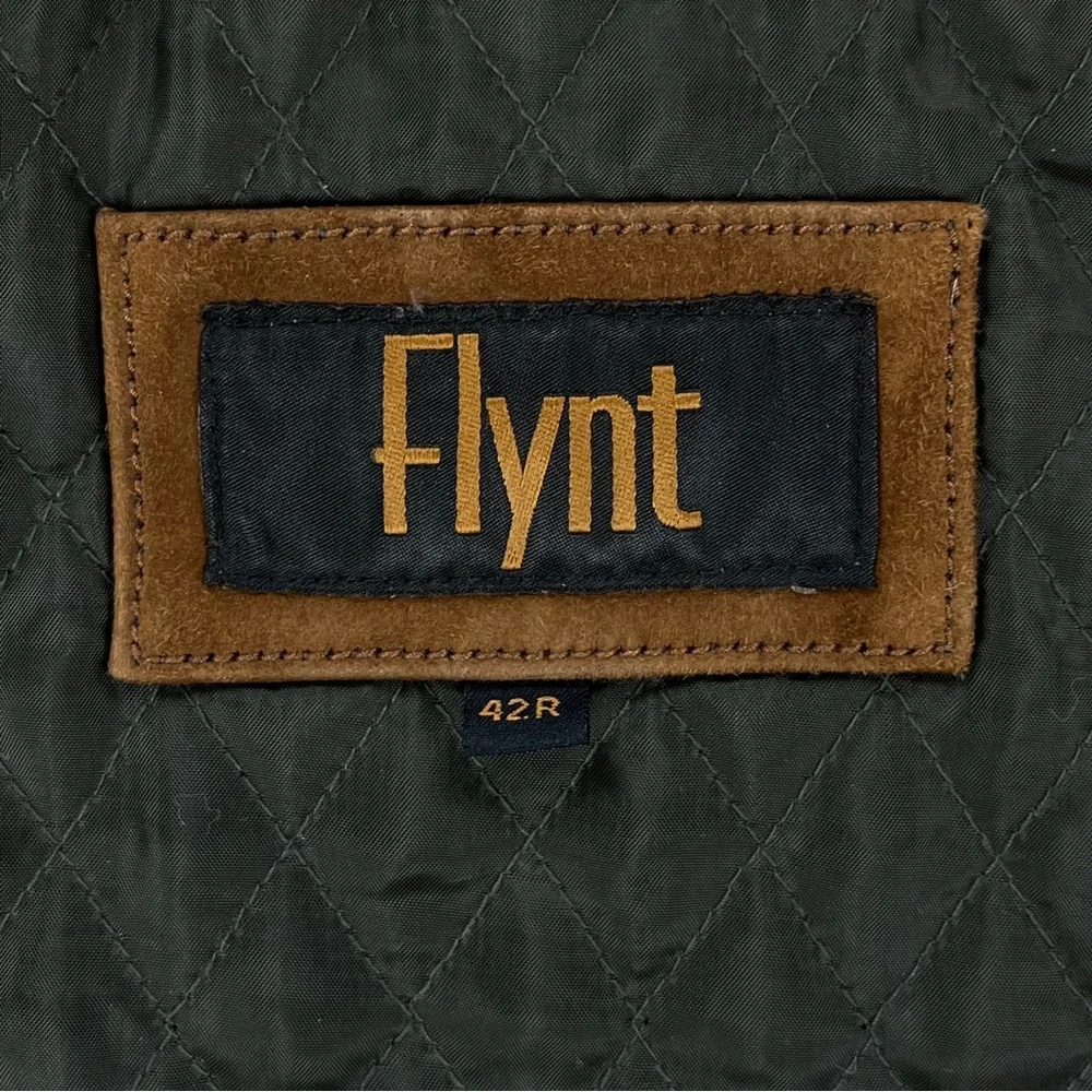 SOLD! FLYNT Distressed Leather Hybrid Coat Jacket Size 42R - Picture 14 of 16